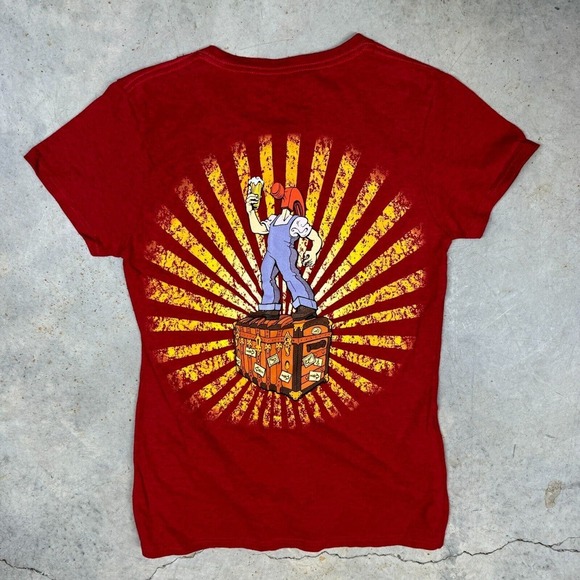 McMenamin's Cosmic Tripster Beer Shirt Womens Small Red Crewneck Short Sleeve - Picture 1 of 5